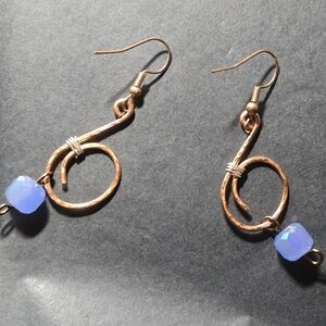Elegant Copper and Blue Earrings